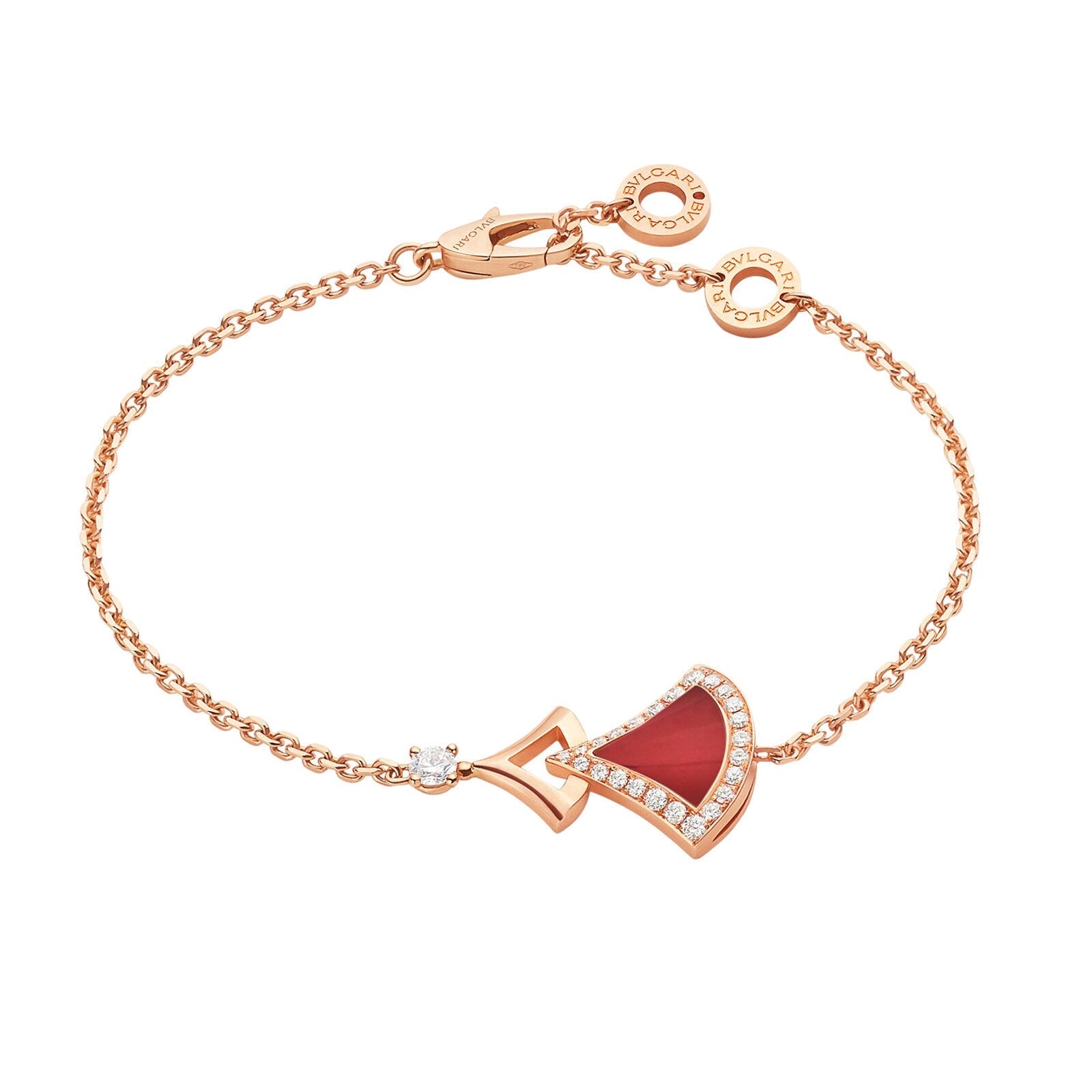 BVLGARI BVL Rose Gold Divas Dream Diamond & Carnelian Bracelet