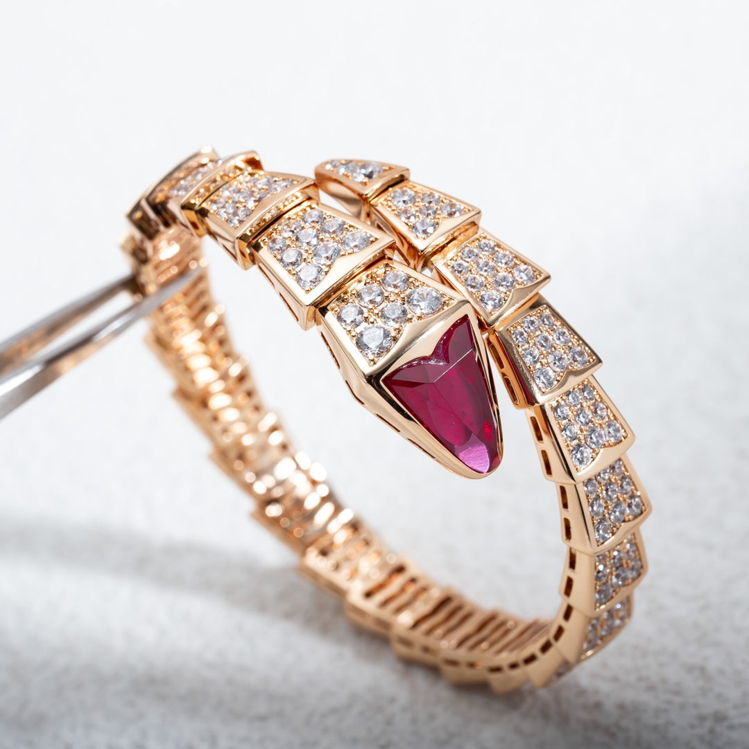 BVLGARI SERPENTI BRACELET 8MM ROSE GOLD DIAMOND