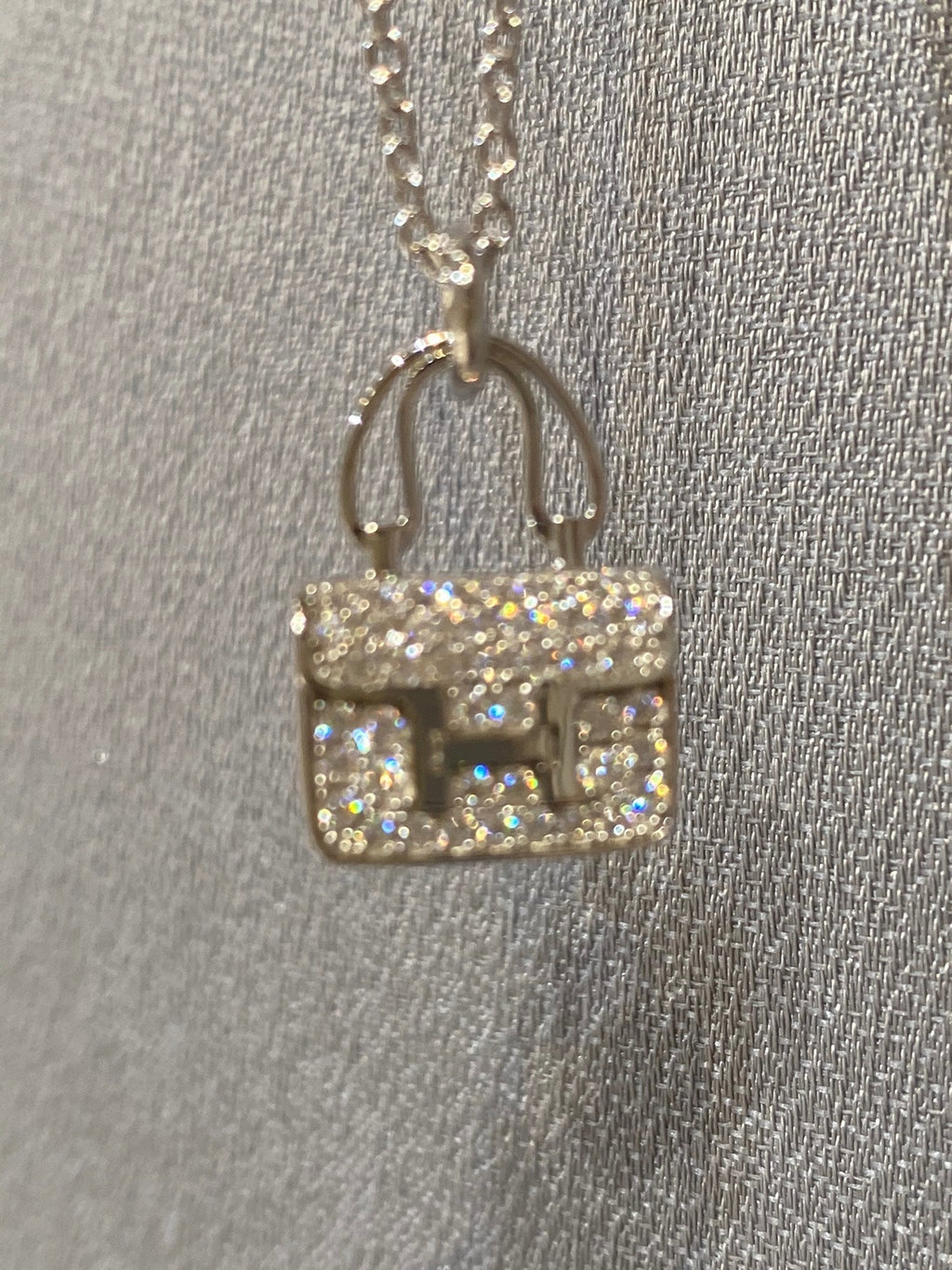 HERMES CONSTANCE PEDANT DIAMOND NECKLACE