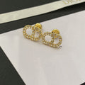DIOR CD DROP EARRINGS GOLD DIAMOND