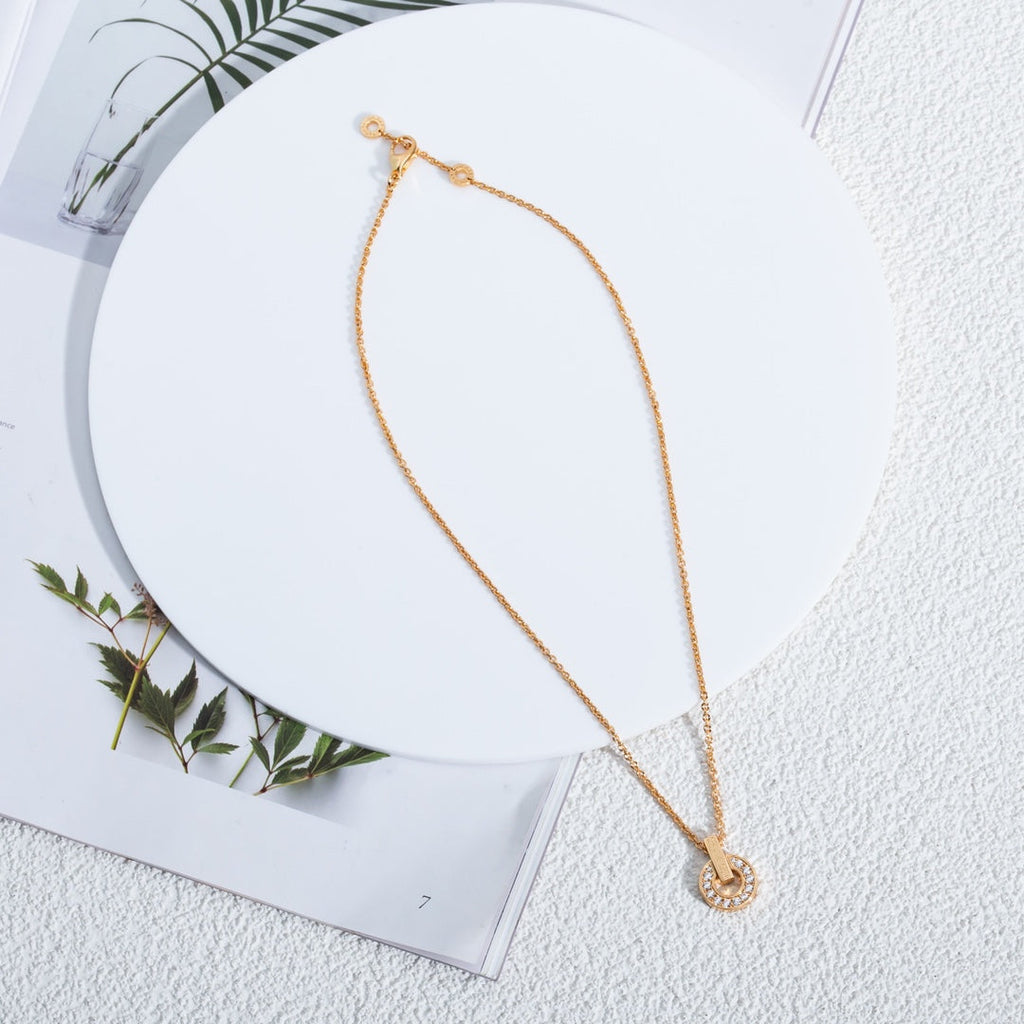 BVLGARI GARI NECKLACE PINK GOLD DIAMOND