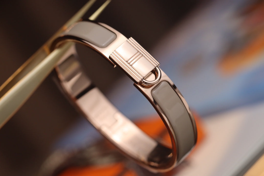 HERMES H LOCK BROWN BRACELET 12MM