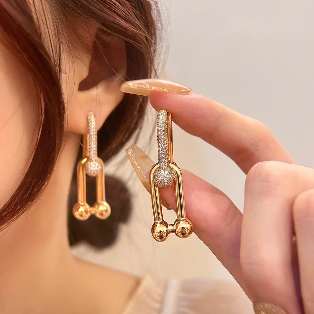 TIFFANY HARDWEAR DROP DIAMONDS EARRINGS