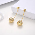 DIOR CD BALL DROP GOLD EARRINGS