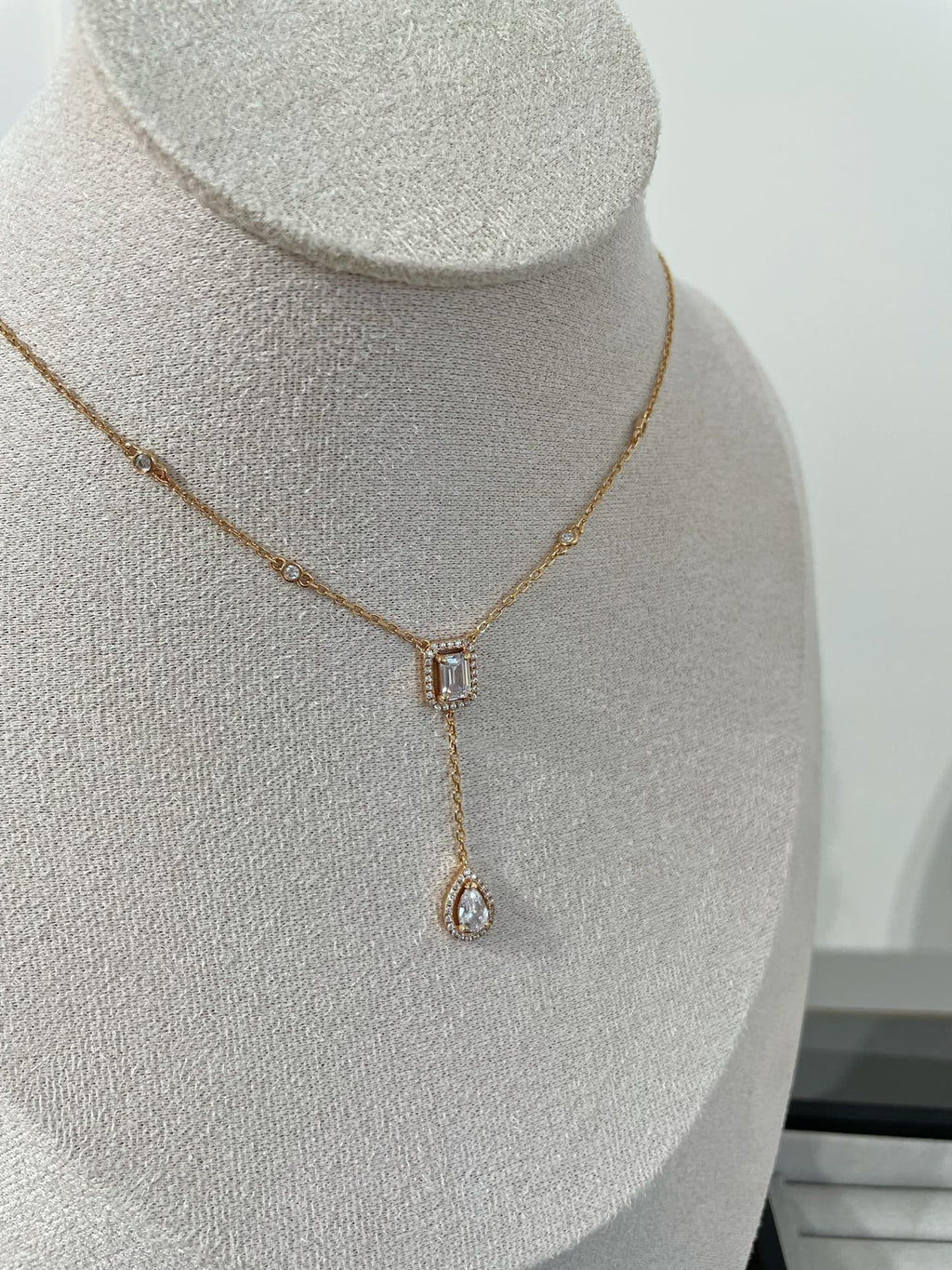 MESSIKA MY TWIN DIAMOND PINK GOLD TIE NECKLACE