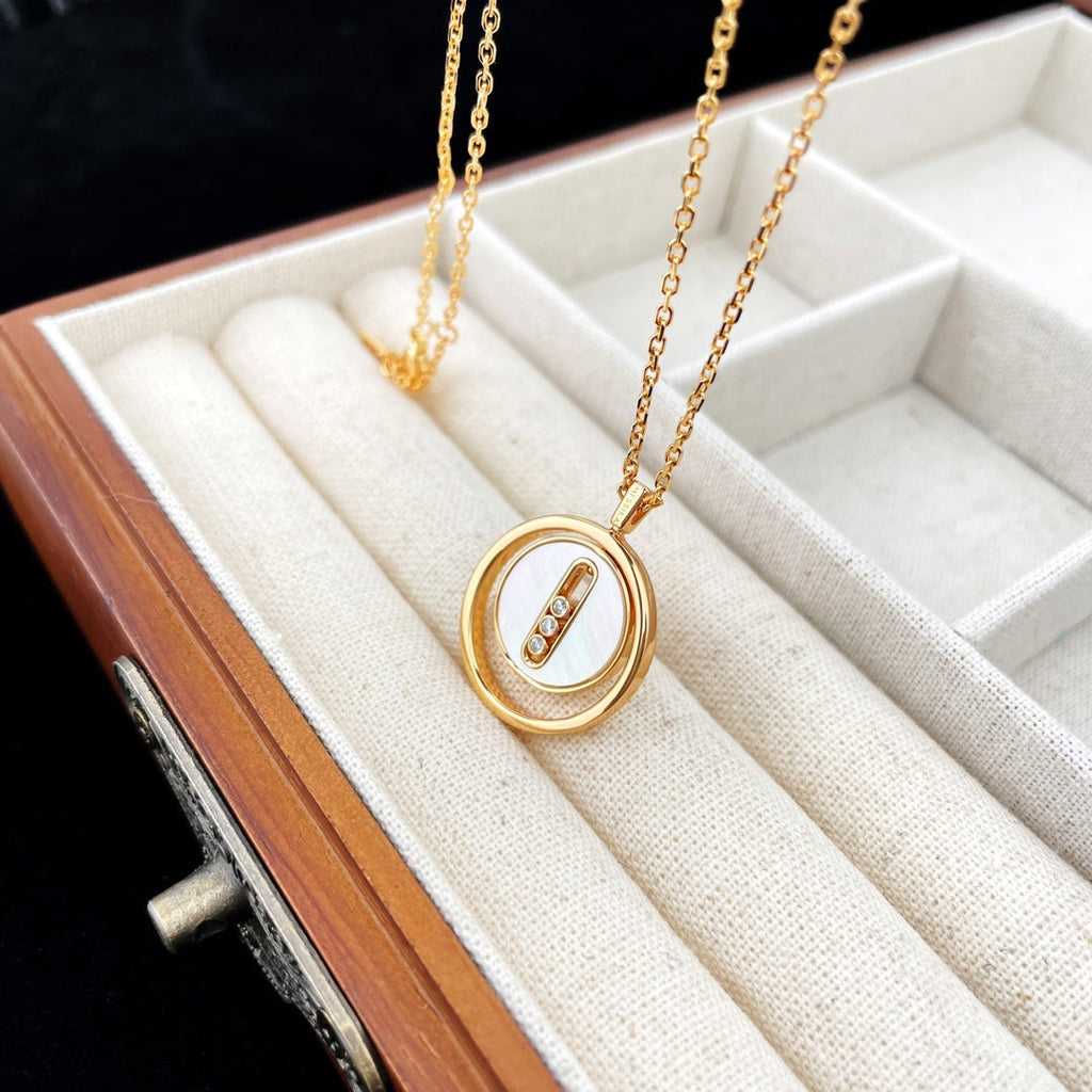 MESSIKA LUCKY MOVE MOP PINK GOLD NECKLACE