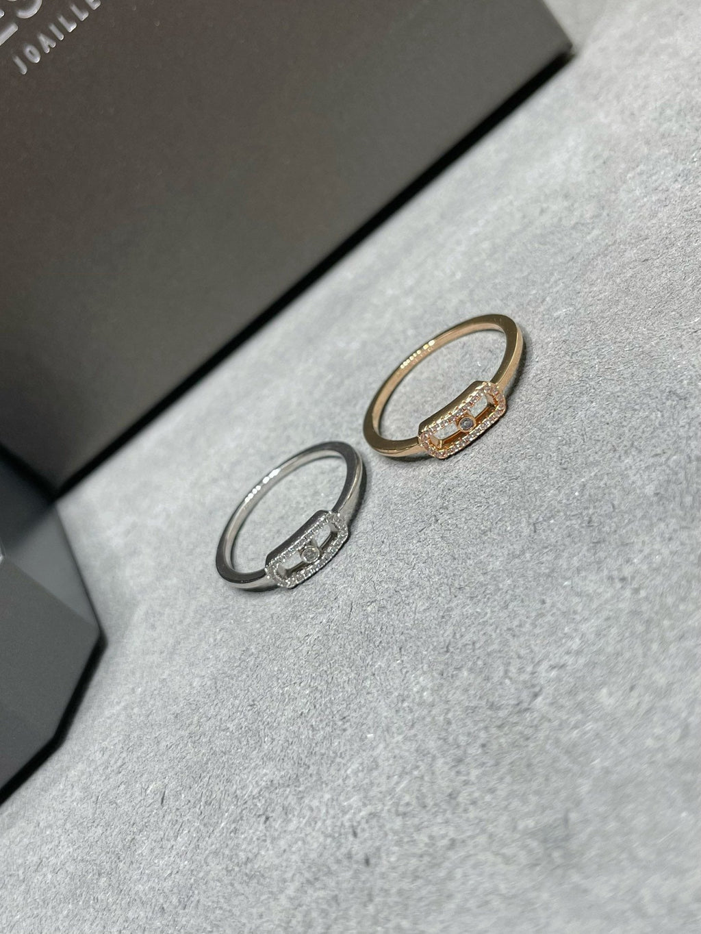 MESSIKA MOVE UNO PINK GOLD DIAMOND PAVED RING