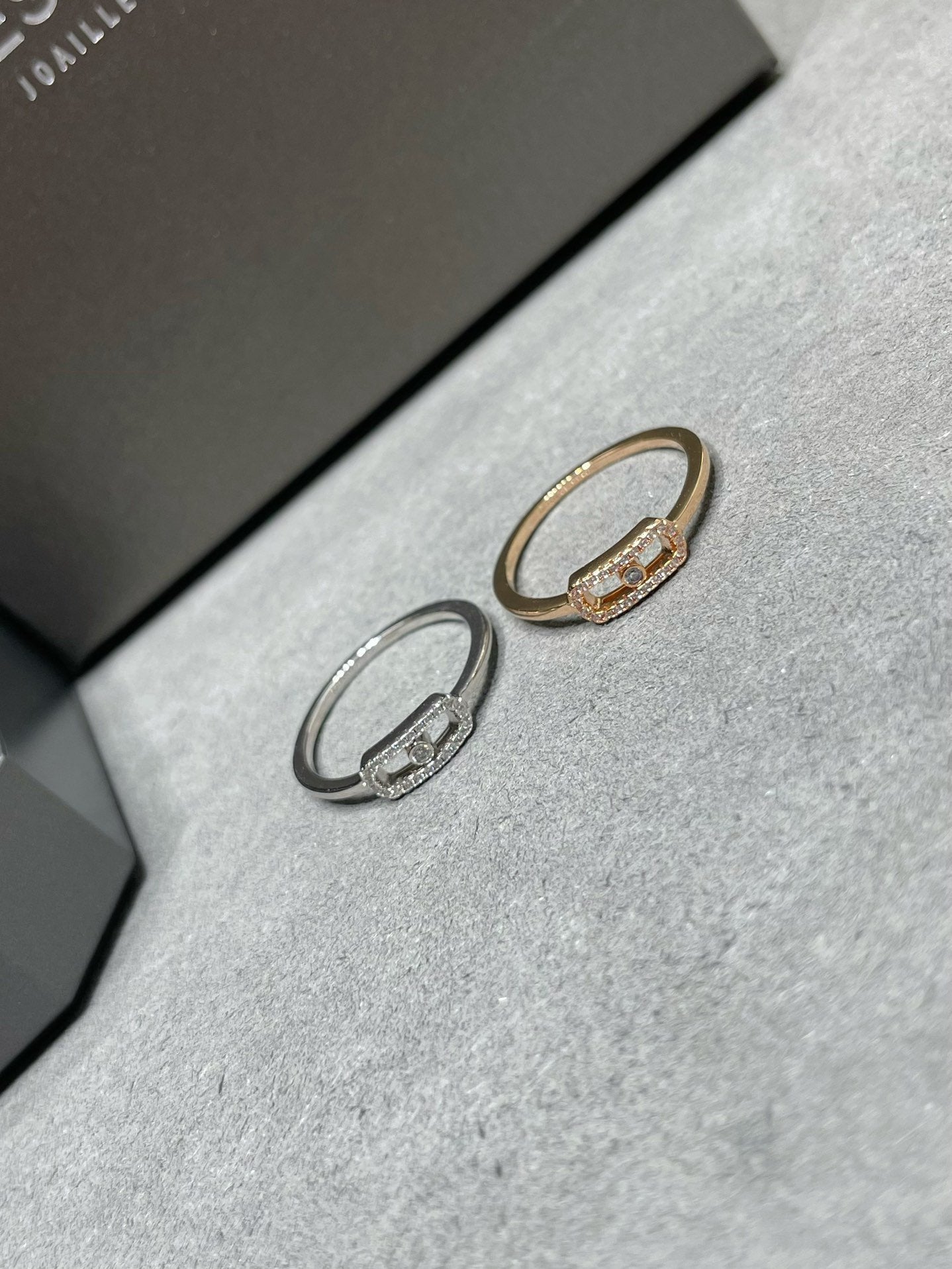 MESSIKA MOVE UNO PINK GOLD DIAMOND PAVED RING