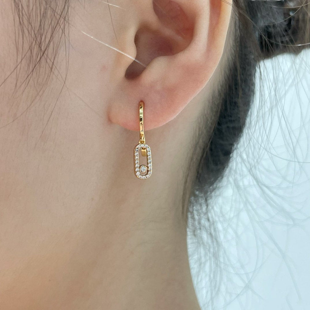 MESSIKA MOVE UNO HOOP DIAMOND EARRINGS