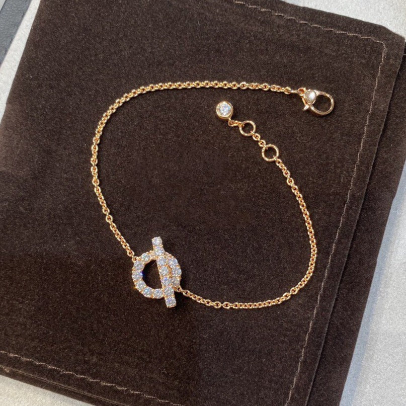 HERMES FINESSE PINK GOLD DIAMOND BRACELET
