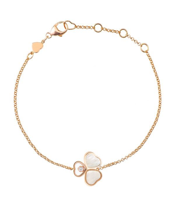 CHOPARD HAPPY HEART MOP BRACELET PINK GOLD DIAMOND
