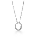 TIFFANY LOCK NECKLACE MEDIUM PENDANT SILVER PAVED DIAMONDS