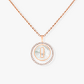 MESSIKA LUCKY MOVE 1 DIAMOND WHITE MOTHER OF PEARL PINK GOLD DIAMOND NECKLACE