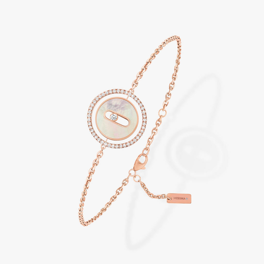 MESSIKA LUCKY MOVE WHITE MOTHER OF PEARL PINK GOLD DIAMOND BRACELET