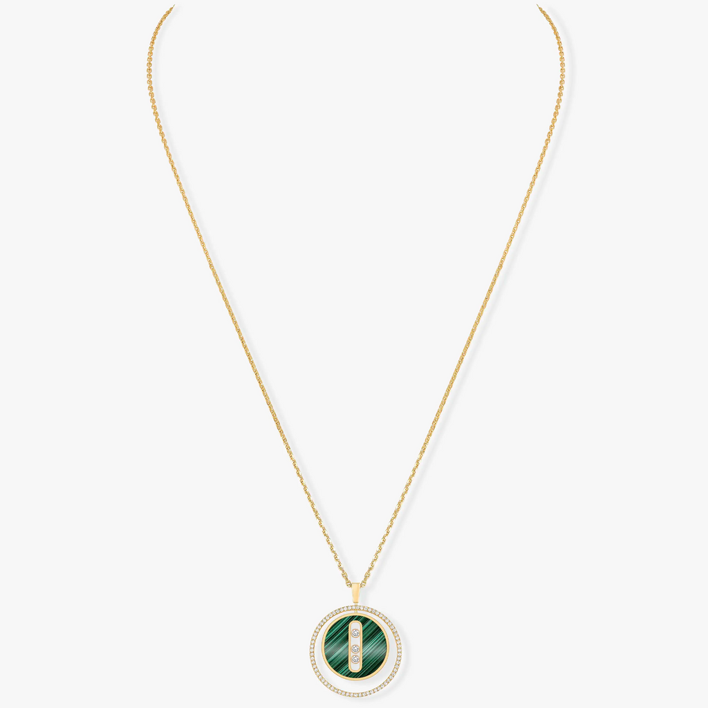 MESSIKA LUCKY MOVE 3 DIAMOND MALACHITE GOLD DIAMOND NECKLACE
