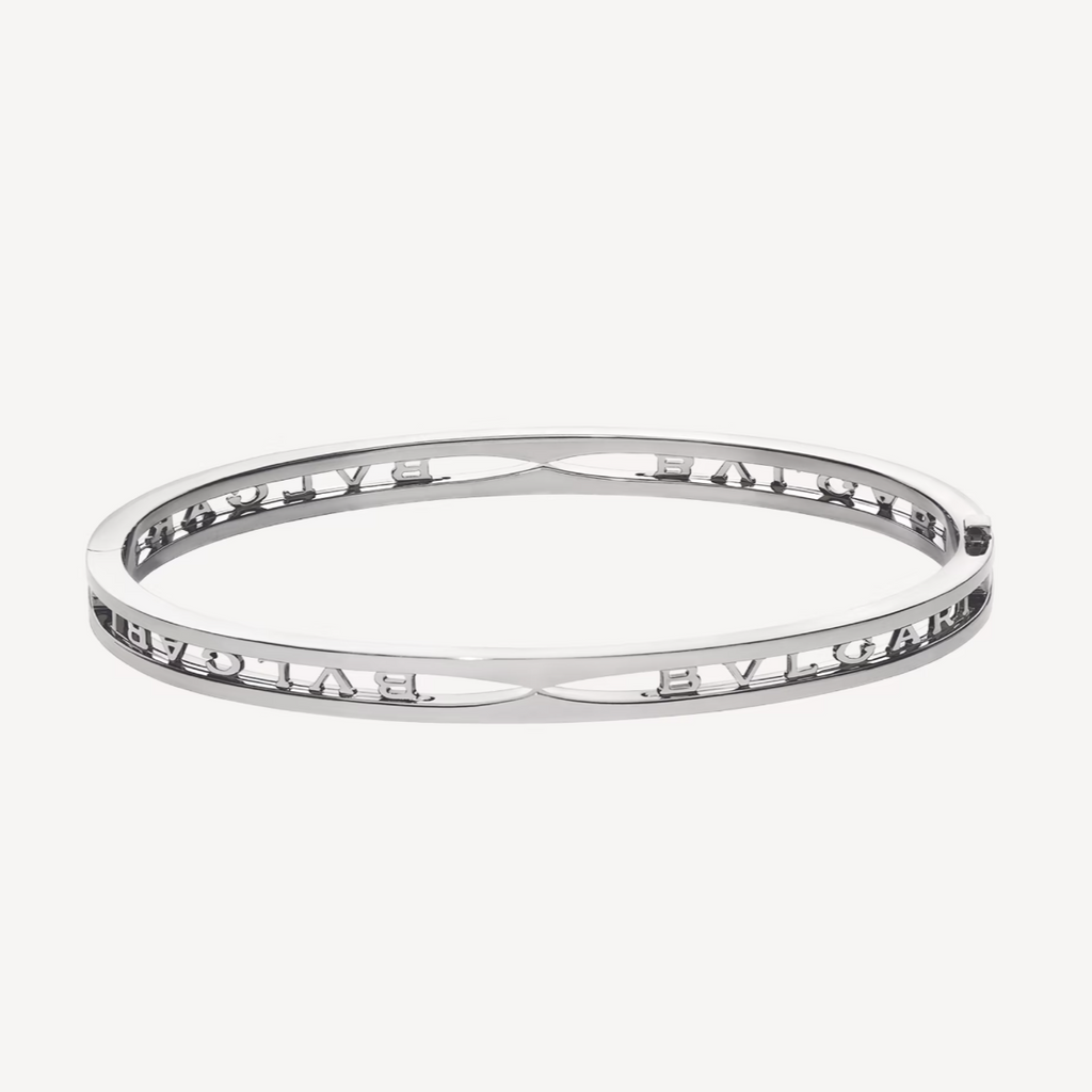BVLGARI ZERO 1 SPIRAL LOGO SILVER BRACELET