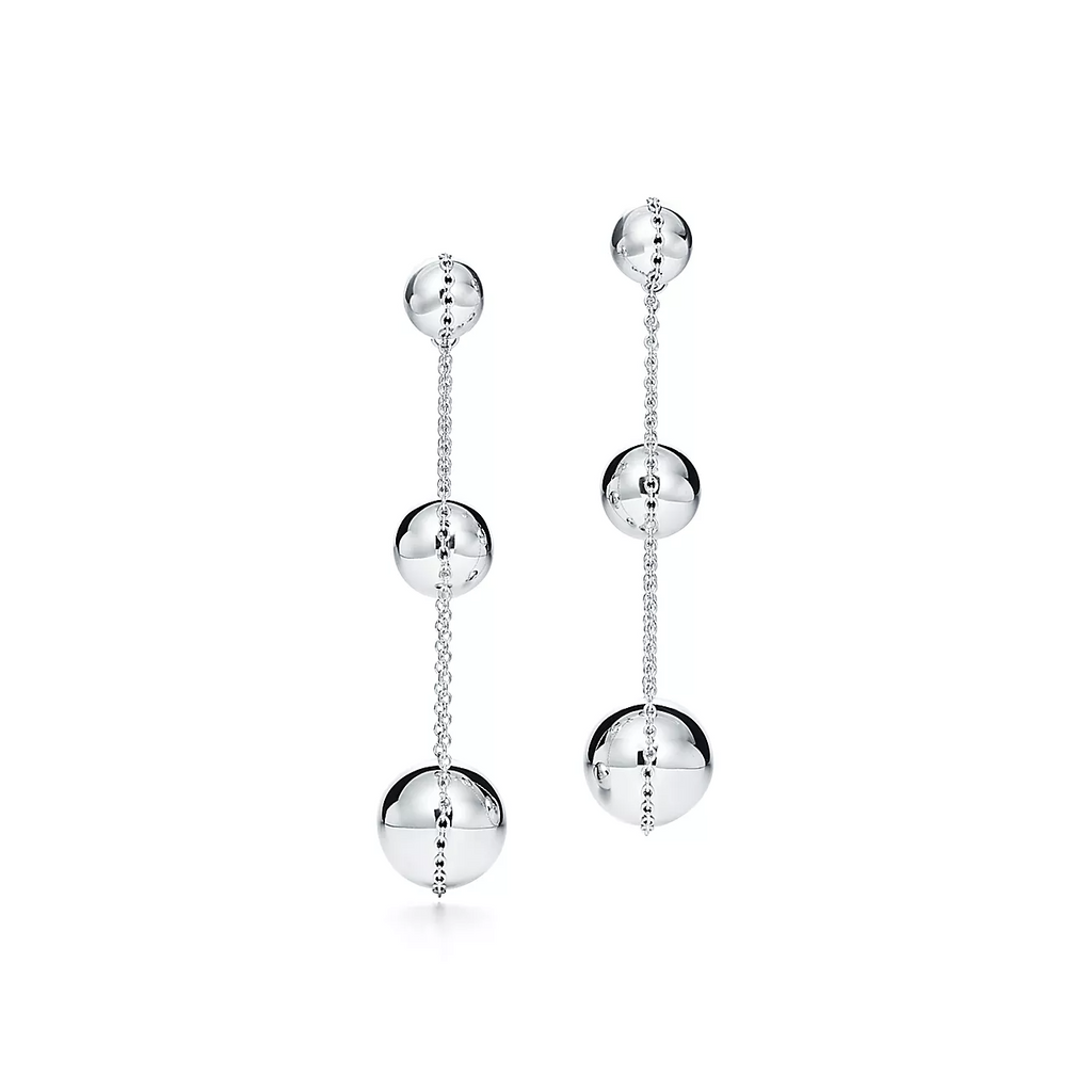 TIFFANY TRIPLE DROP SILVER EARRINGS