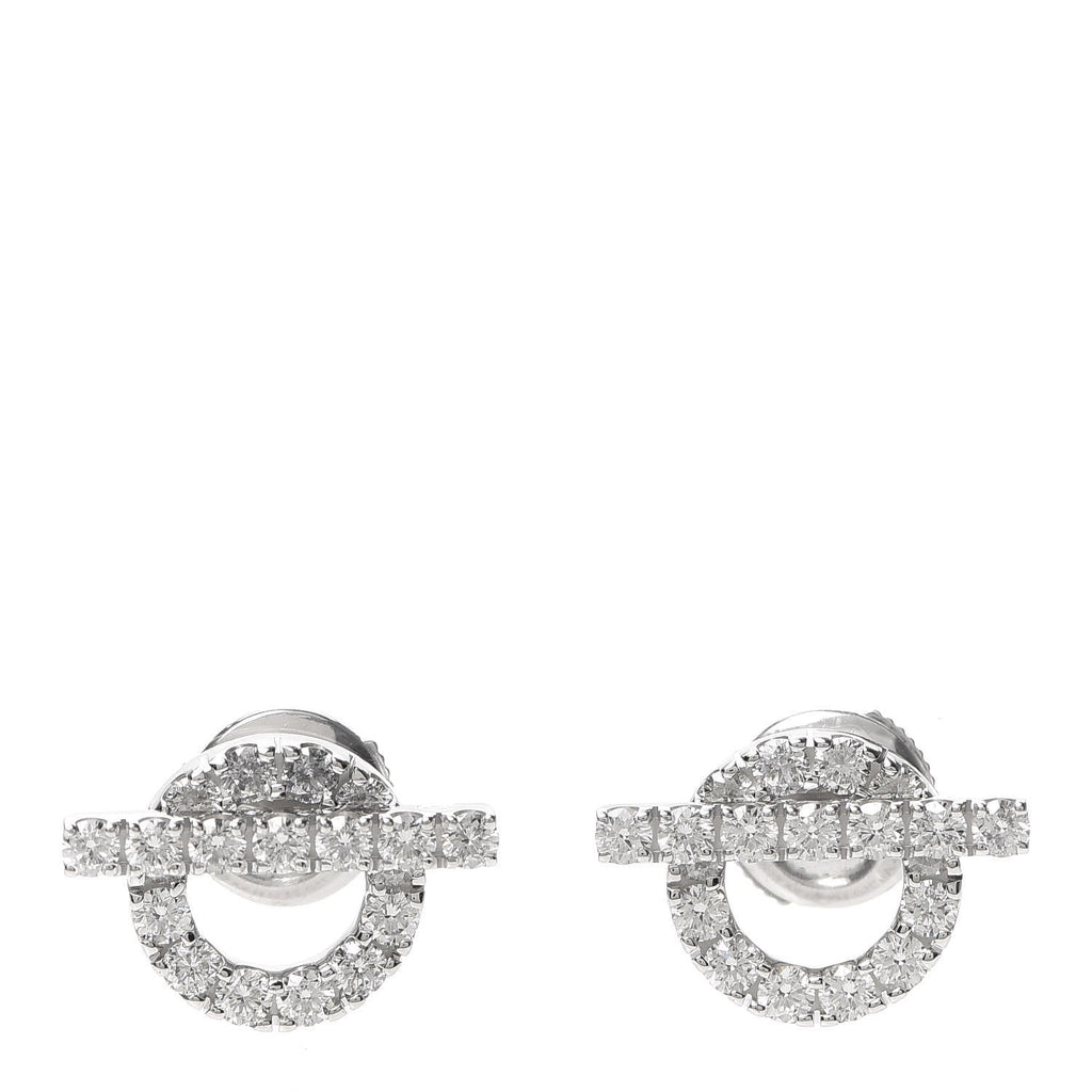 HERMES ECHAPPEE MINI DIAMOND STUD EARRINGS