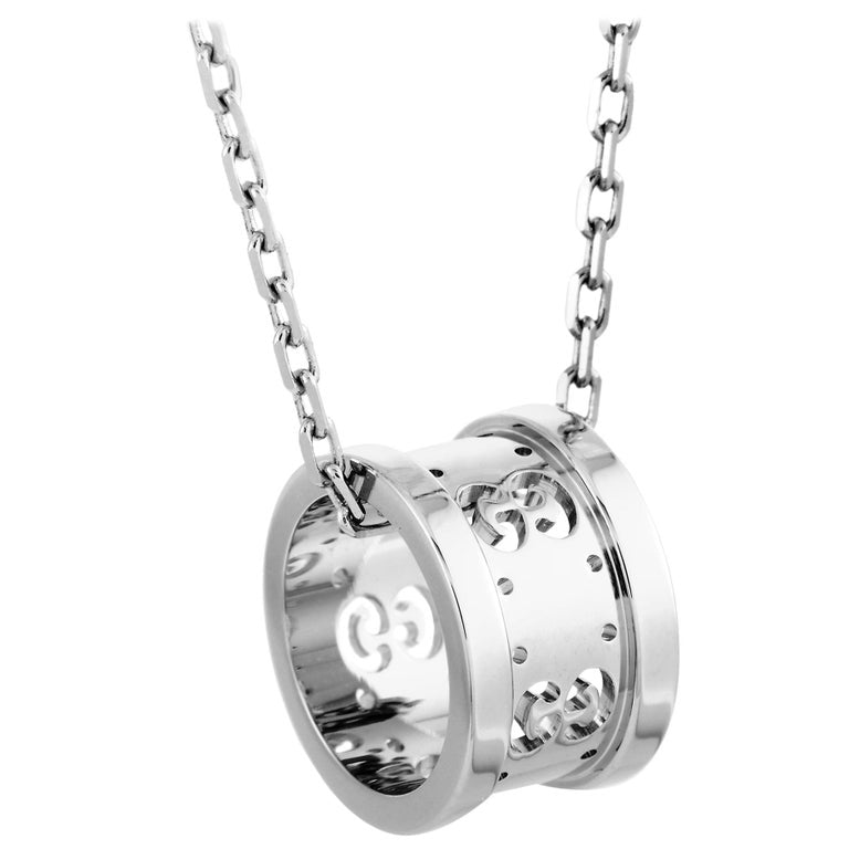 GUCCI NECKLACE GG ICON WHITE GOLD