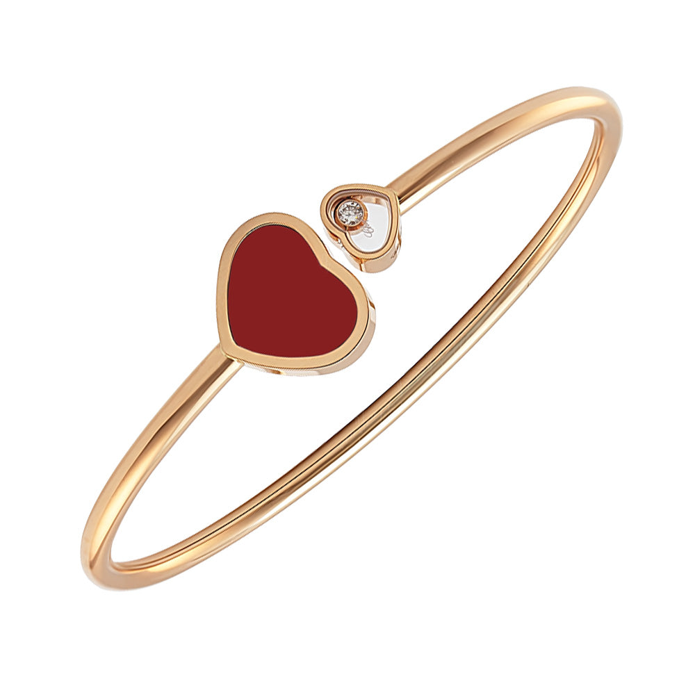 CHOPARD HAPPY HEART BRACELET PINK GOLD DIAMOND