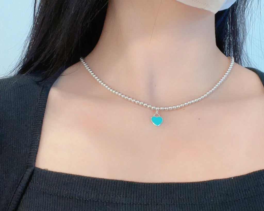 TIFFANY RETURN TO TIF SILVER BEAD NECKLACE