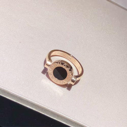 BVLGARI Bvlgari Rose Gold Flip Ring Set With Mother-of-pearl And Onyx