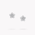 GRAFF WILD FLOWER SILVER DIAMOND STUD EARRINGS