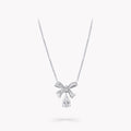 GRAFF TILDA BOW BAGUETTE CUT SILVER DIAMOND DROP NECKLACE