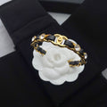Chanel Black Rope Gold Diamond Bracelet