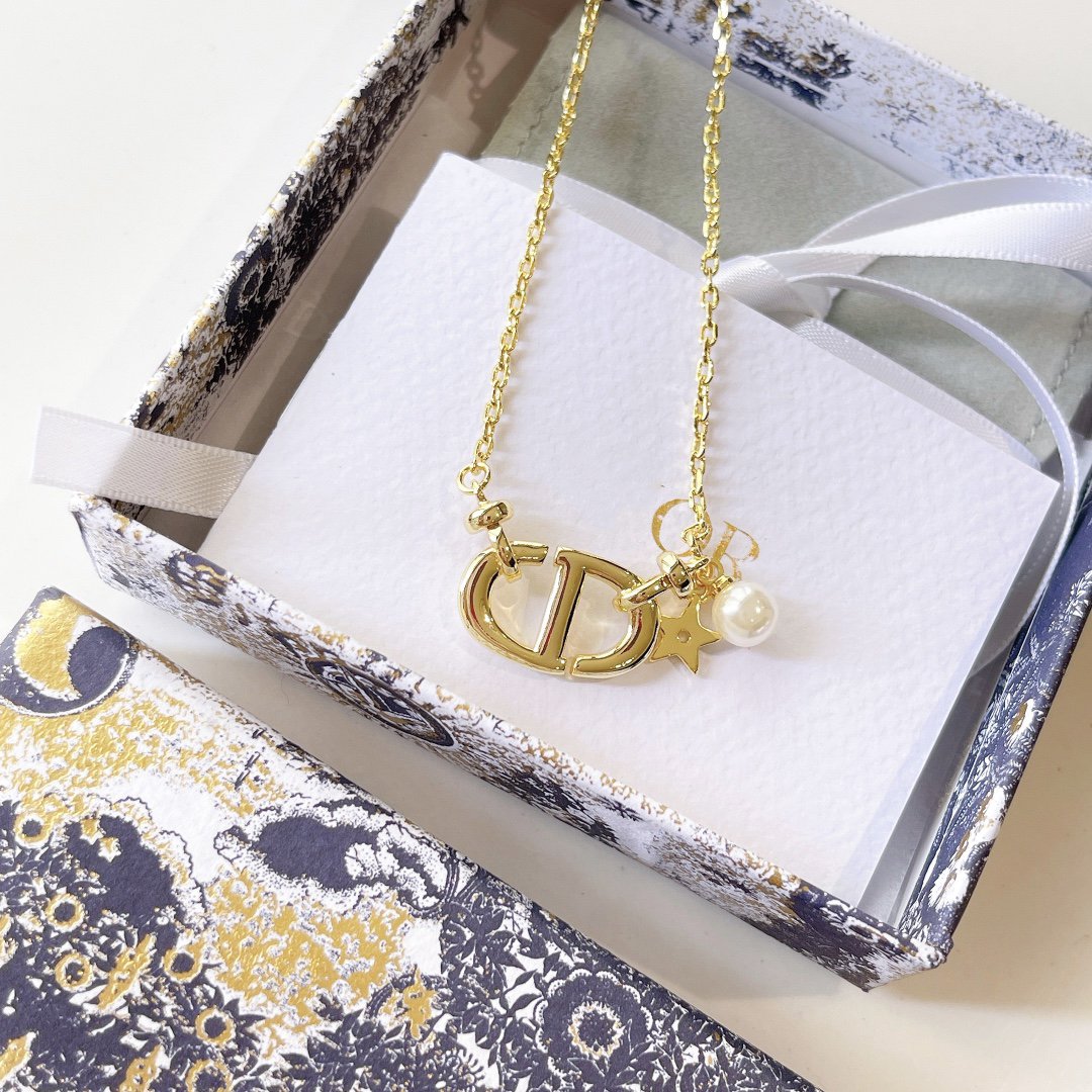 DIOR CD NAVY NECKLACE