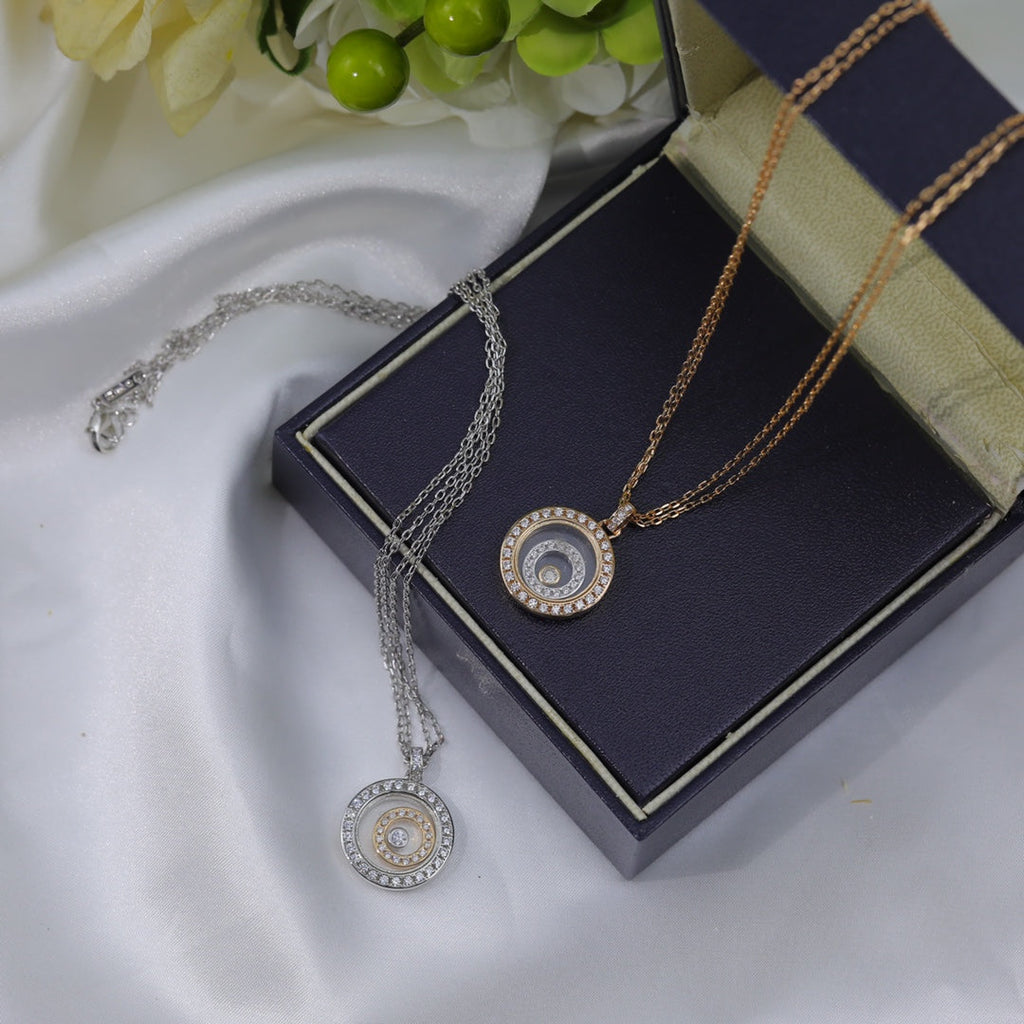 CHOPARD HAPPY HEART DIAMOND SILVER NECKLACE