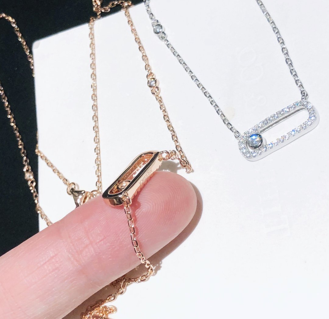MESSIKA MOVE UNO PAVED SILVER DIAMOND NECKLACE