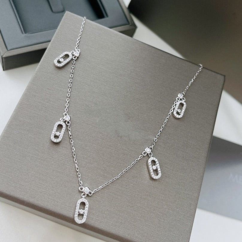 MESSIKA CHOKER MOVE UNO PAMPILLE PAVED SILVER DIAMOND NECKLACE
