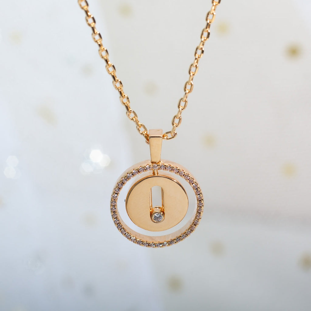 MESSIKA LUCKY MOVE PM NECKLACE PINK GOLD DIAMOND