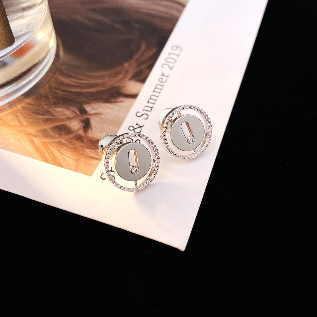 MESSIKA PUCES LUCKY MOVE DIAMOND EARRINGS