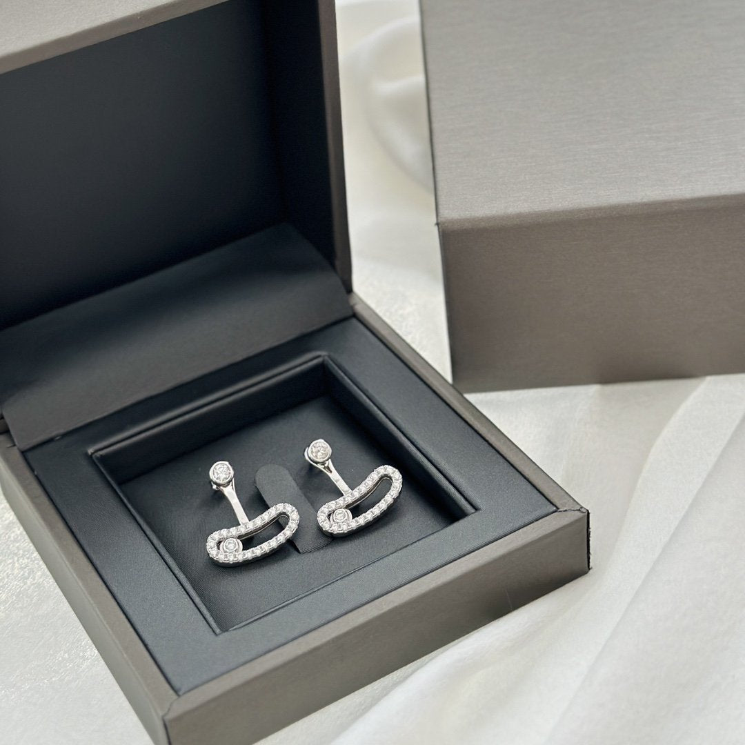 MESSIKA MOVE UNO SILVER DIAMOND EARRINGS