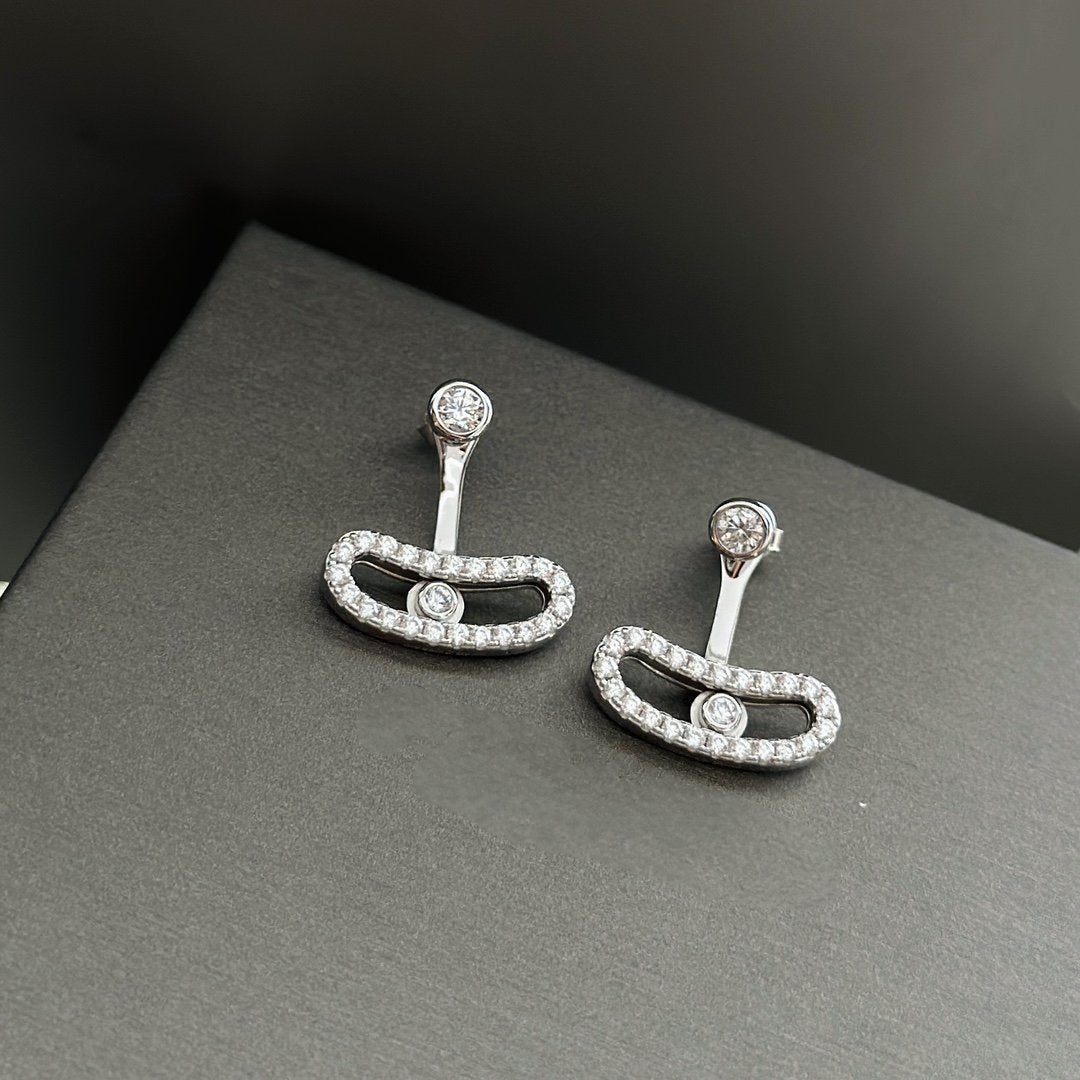 MESSIKA MOVE UNO SILVER DIAMOND EARRINGS