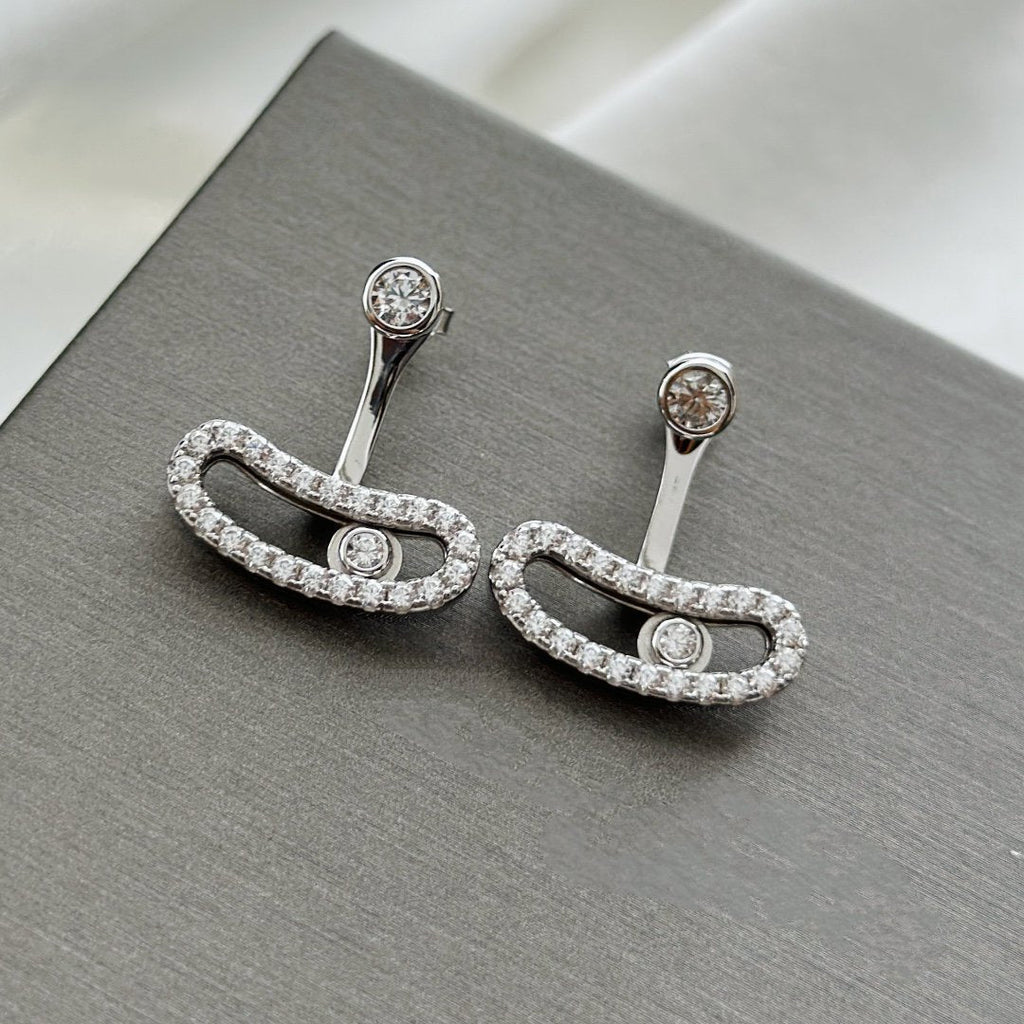 MESSIKA MOVE UNO SILVER DIAMOND EARRINGS