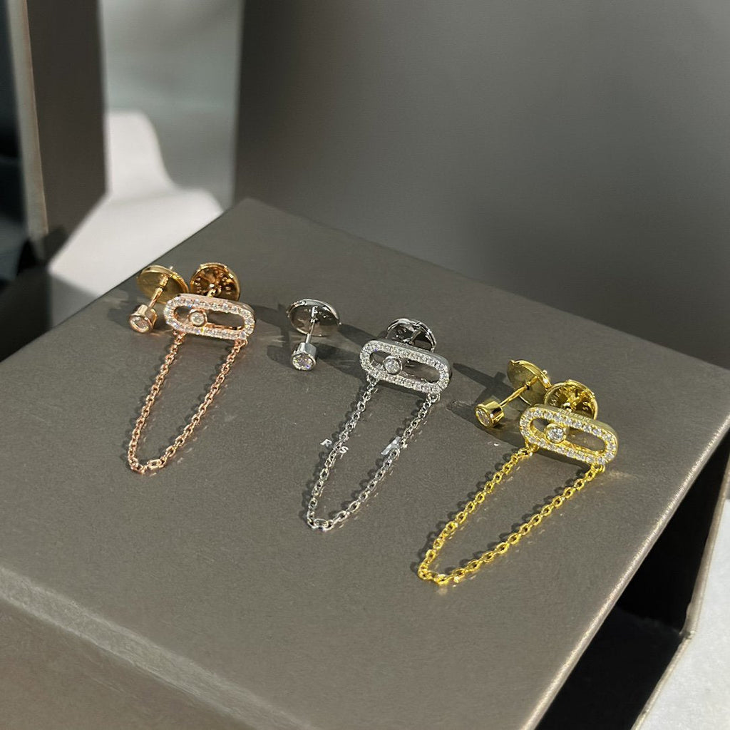 MESSIKA MOVE UNO CHAINE DIAMOND EARRINGS