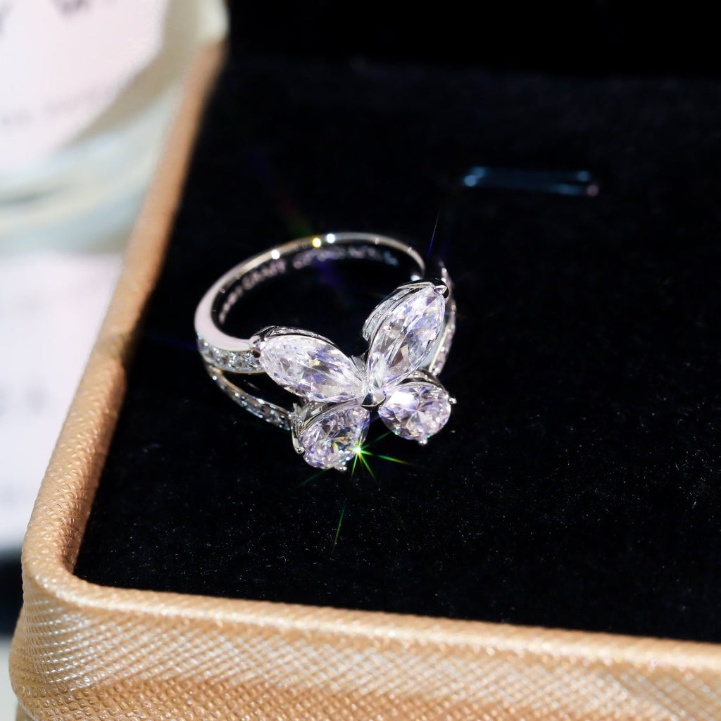 GRAFF BUTTERFLY CLASSIC SILVER DIAMOND RING