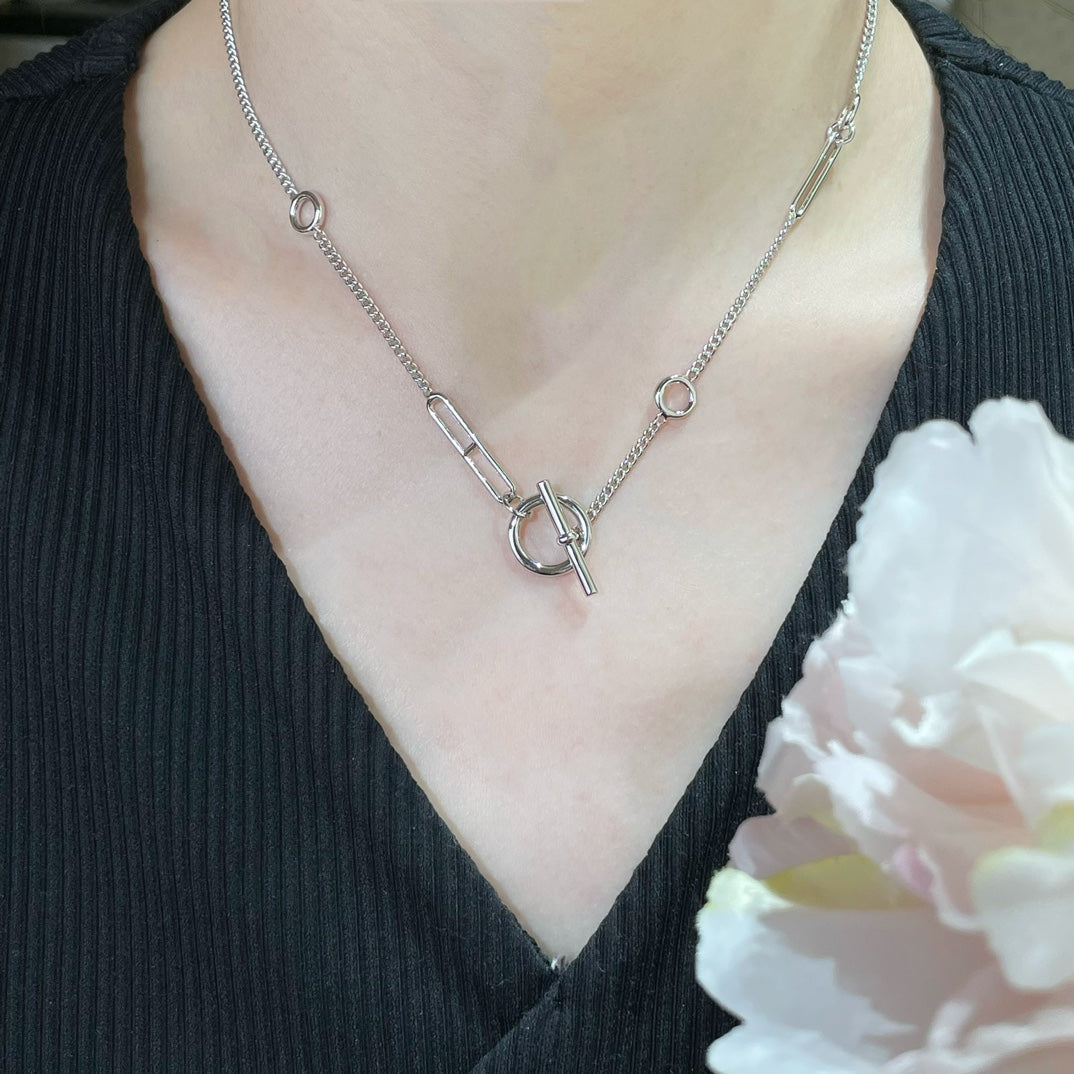 HERMES HM STERLING SILVER CHAINE D'ANCRE HEART