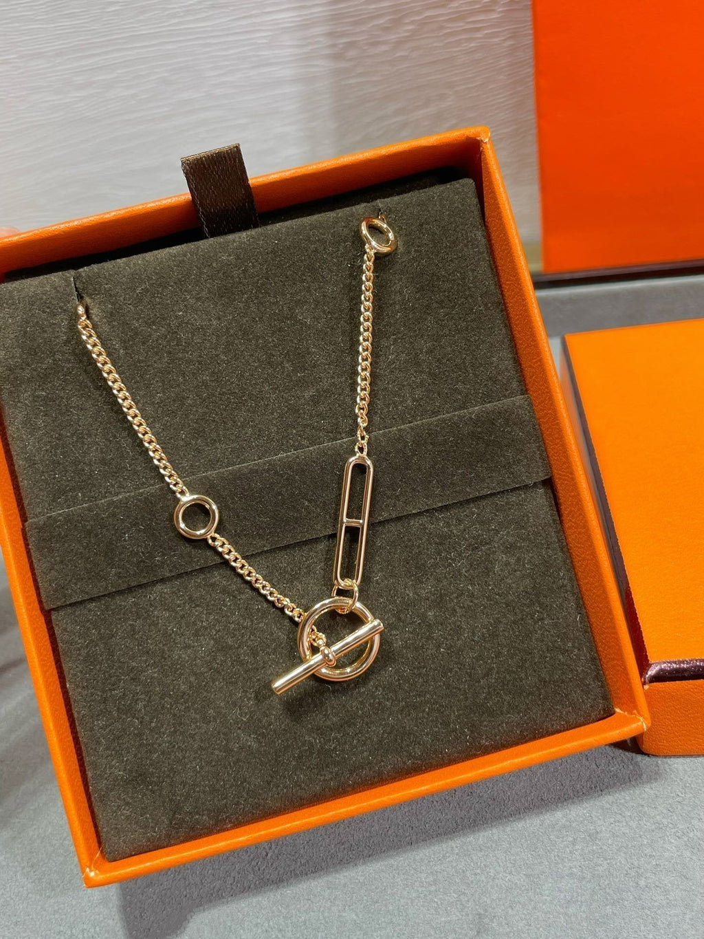 HERMES HM STERLING SILVER CHAINE D'ANCRE HEART