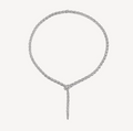 BVLGARI SERPENT DIAMOND PAVED SLIM SILVER NECKLACE