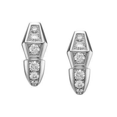 BVLGARI SERPENTI SILVER DIAMOND EARRINGS