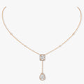 MESSIKA MY TWIN DIAMOND PINK GOLD TIE NECKLACE