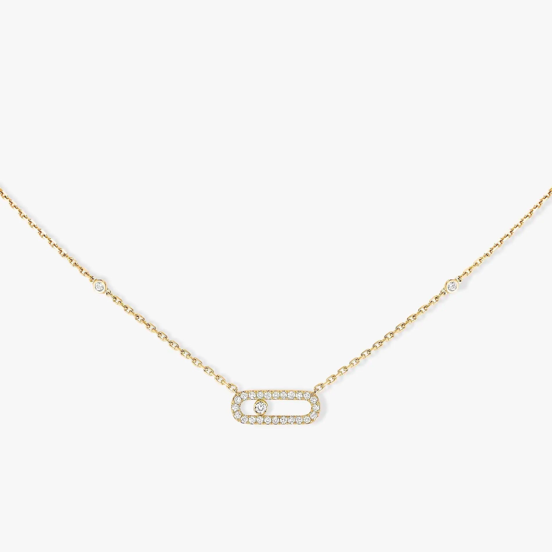 MESSIKA MOVE UNO PAVED SILVER DIAMOND NECKLACE