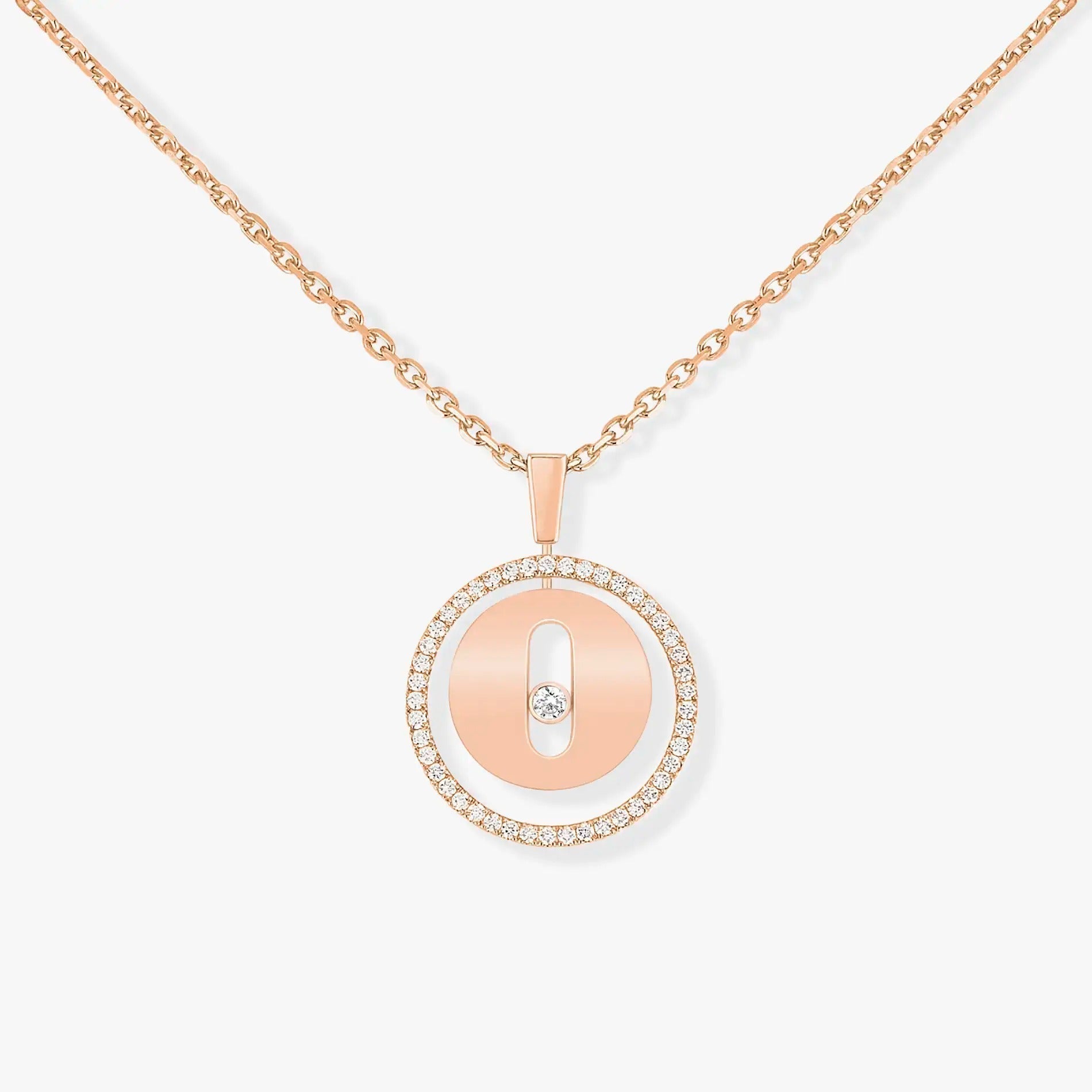 MESSIKA LUCKY MOVE PM NECKLACE PINK GOLD DIAMOND