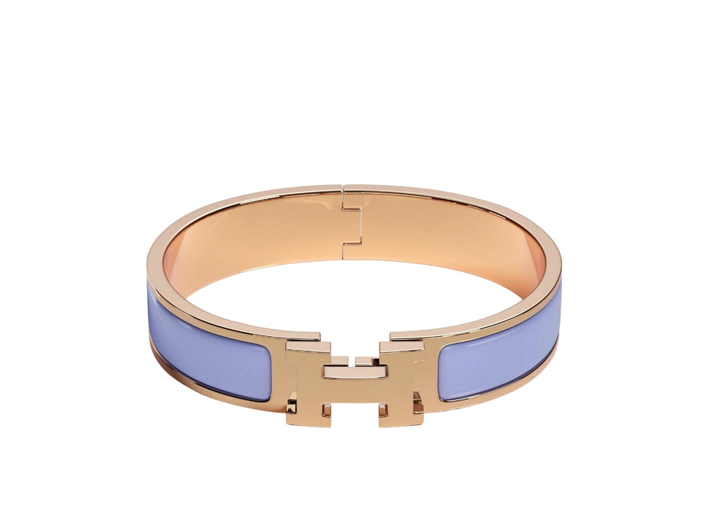 HERMES H BRACELET ROMANTIC BLUE 12MM