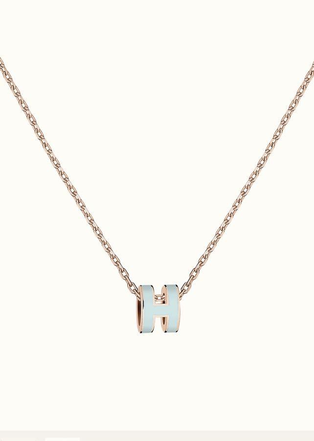 HERMES POP H LIGHT BLUE NECKLACE