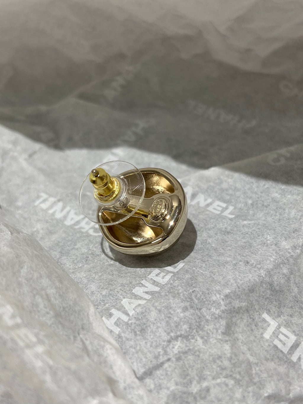 Chanel Sphere Stud Gold Double C Earrings